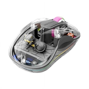 Transparent Cartoon Doll Wireless Mouse, Dual Bluetooth & 2.4GHz for Multi Device, Ideal for MacBook Laptops, Quiet Clicks