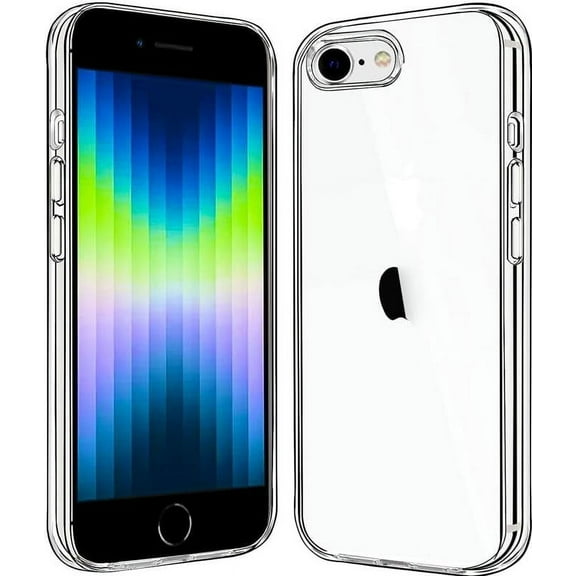 Transparent Case for Apple iPhone 7, 8, SE, Clear Case, [Yellow Resistant] Hard Back Cover Soft Silicone, Shockproof Slim Case for Apple iPhone 7, 8, SE,