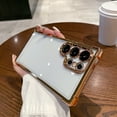 thumbnail image 1 of Transparent Case for Samsung Galaxy S23 Ultra Clear Case [Not-Yellowing], Luxury Plating Case with Camera Protection Reinforced Corners Full-Body Shockproof Cover,Gold, 1 of 6