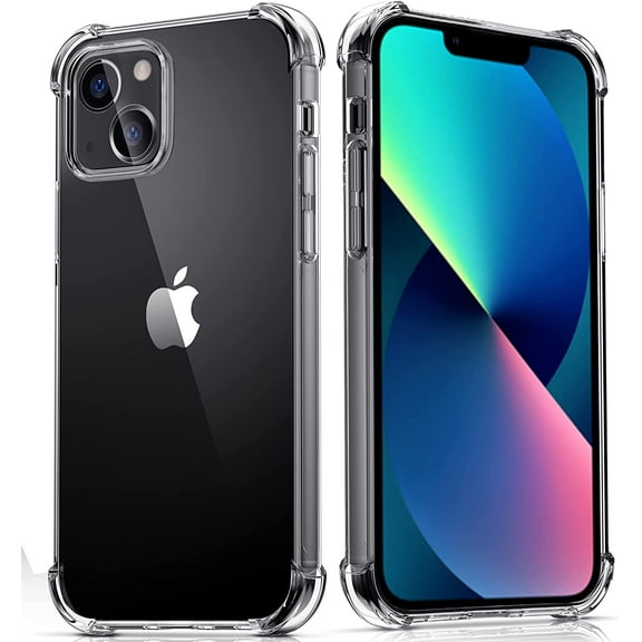 Entronix Clear Case for iPhone 13, Shockproof Slim Fit Transparent Hard Cover