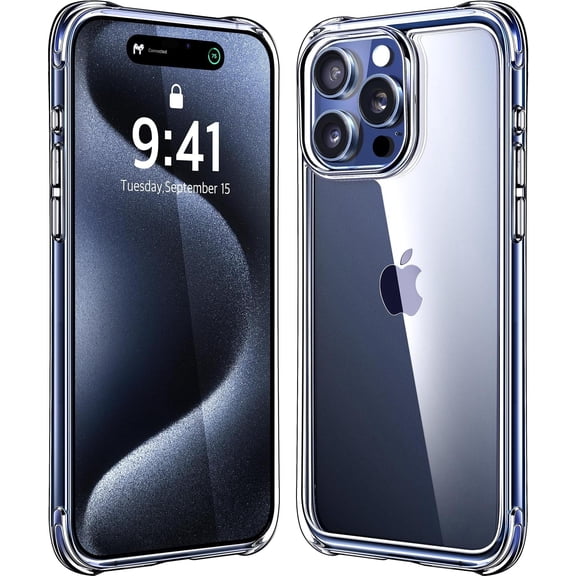 Entronix Clear Case Compatible with iPhone 15 Pro Max, Protective Slim Cover