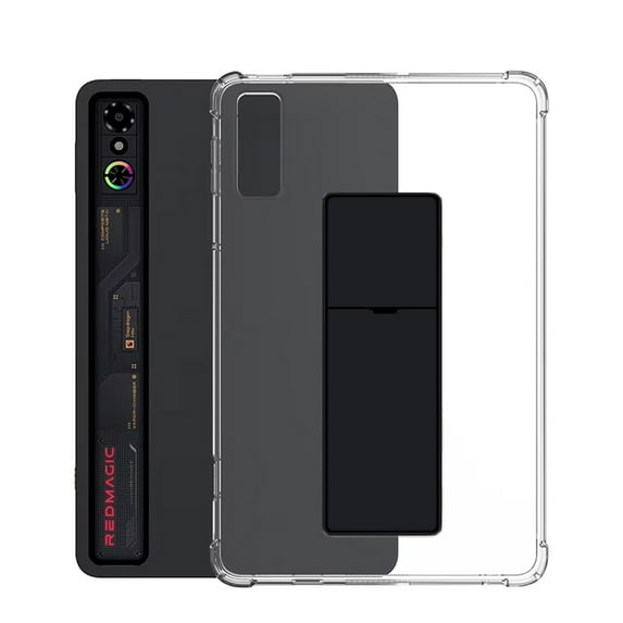 Transparent Case with Adhesive Stand for RedMagic 3 Pro/Red Magic Astra Gaming, Protective Sleeve Soft Flexible Clear TPU Back Cover