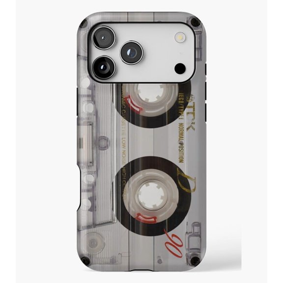 Transparent Cassette (Phone Case) M3006, Protective Case for iPhone 17 16 15 14 13 12 11 Pro Max – Modern Unisex Style