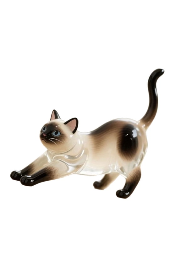 Transparent Cat Hair Keepsake Keychain Charm - Siamese Cat Pet Hair Memorial Storage Box, Decorative Pendant, Memorial Keychain