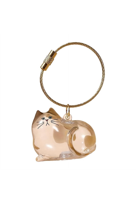 Transparent Cat Hair Storage Keychain, Pet Memorial Gift Pendant Bottle, Pet Memorial Accessories for Cat Lovers