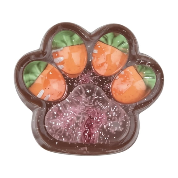Transparent Cat Paw Squishy Stress Relief Squeeze Figure, Slow Rising Sensory Fidget, Soft Compression Relaxation for Focus Enhancement, Brain Relaxation & Strength Fostering (Carrot)