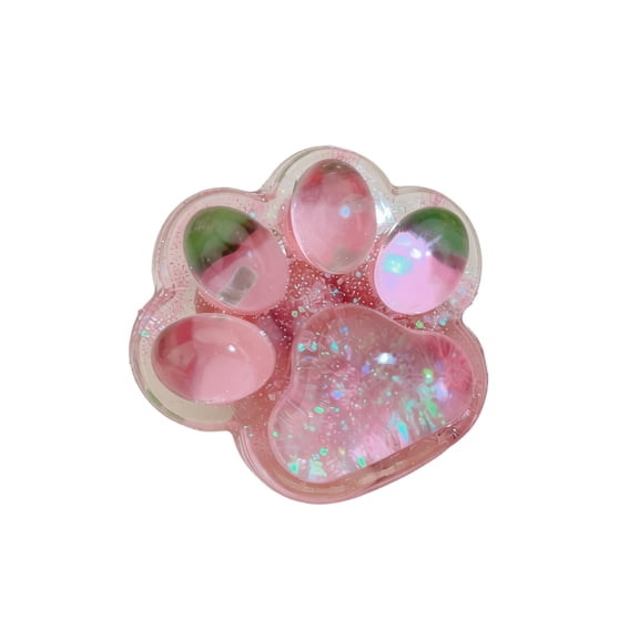 Transparent Cat Paw Squishy Stress Relief Squeeze Figure, Slow Rising Sensory Fidget, Soft Compression Relaxation for Focus Enhancement, Brain Relaxation & Strength Fostering (Strawberry)