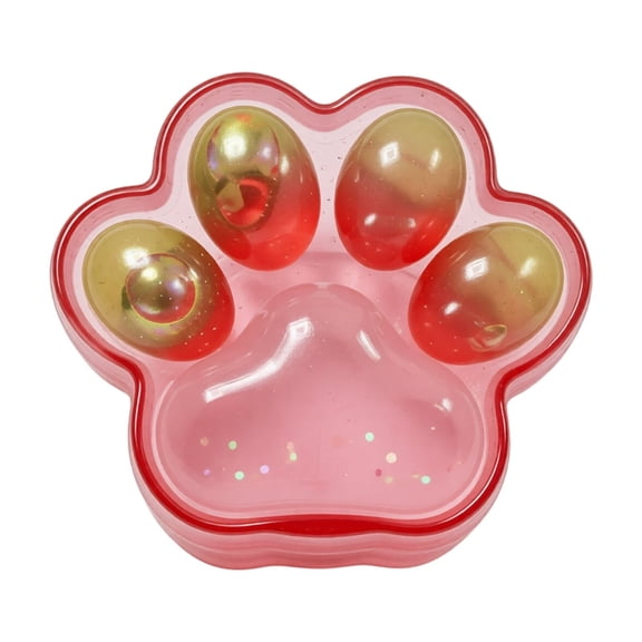 Transparent Cat Paw Squishy Stress Relief Squeeze Figure, Slow Rising Sensory Fidget, Soft Compression Relaxation for Focus Enhancement, Brain Relaxation & Strength Fostering (Cherry)