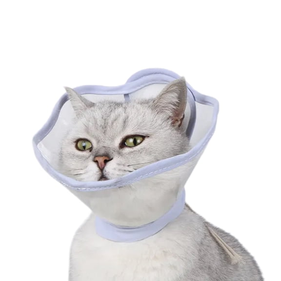 Transparent Cats Recovery Collar Practical Hygienics Cats Cone Shape Collar to Aid Recovery After Surgery Stop Licking