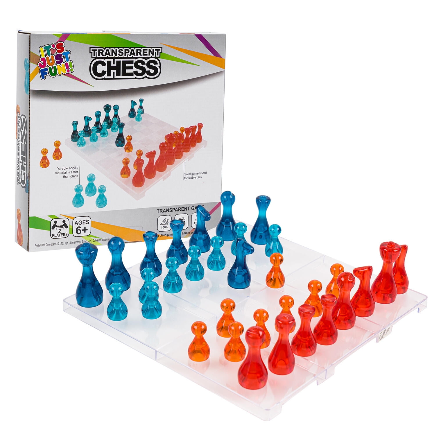 Transparent Chess, 2 Player Strategy Board Games, Ages 6+