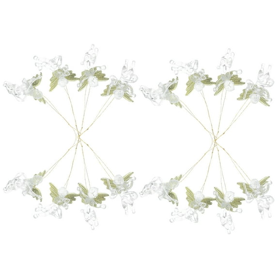 Supvox Tiny Angels Figurines Crafts Angel Pendants Plastic 24Pcs Christmas Decors