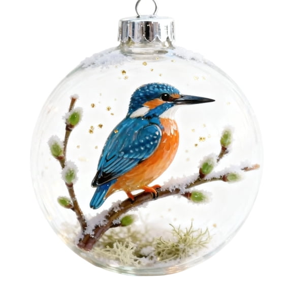 WUJGXI Transparent Christmas Ball Ornaments Clear Acrylic Bird Memorial for Xmas Tree Home Party Decor Festive Holiday Tree Decoration