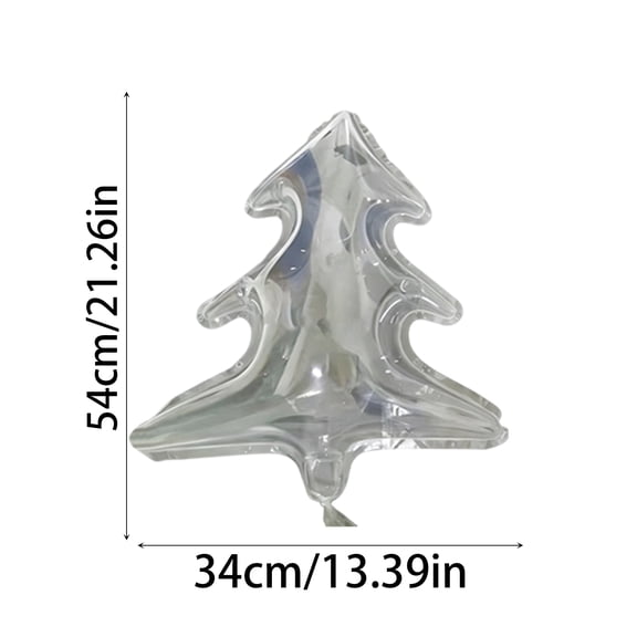 Transparent Christmas Tree Balloons with Inflatable Clear Design, 8-Pack, Clear, for Holiday Party Decor, Decorations