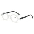 thumbnail image 1 of Transparent Classic Oval Round Reading Glasses For Women and Men, Spring Hinge Readers +2.00, 1 of 5