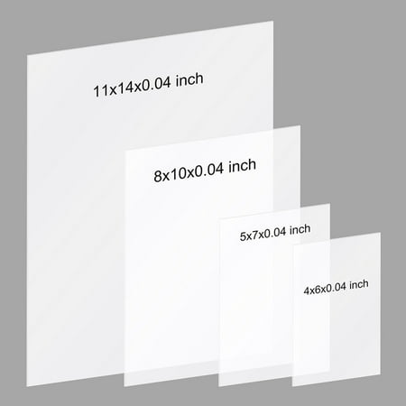 Transparent Clear Acrylic Sheets PET Sheet,Plexiglass Panels 0.04 inch Thick for Picture Frame Glass Replacement, Table Signs, Calligraphy and Painting