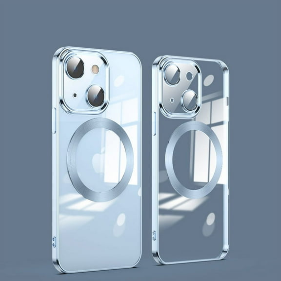 Transparent Clear Case for iPhone 13 6.1" 2021, Allytech Anti-Scratch Compatible with MagSafe Slim Soft TPU Bumper Protective Case with Camera Lens Protector for iPhone 13 2021, Blue