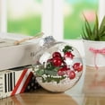 thumbnail image 1 of Transparent Clear Christmas Ornament Ball 80mm/3.15", DIY Fillable Plastic Bauble with Snow and Red Berry Twig, Hanging Christmas Tree Decoration for Holiday Party, Home, Wedding and Gift Décor, 1 of 4