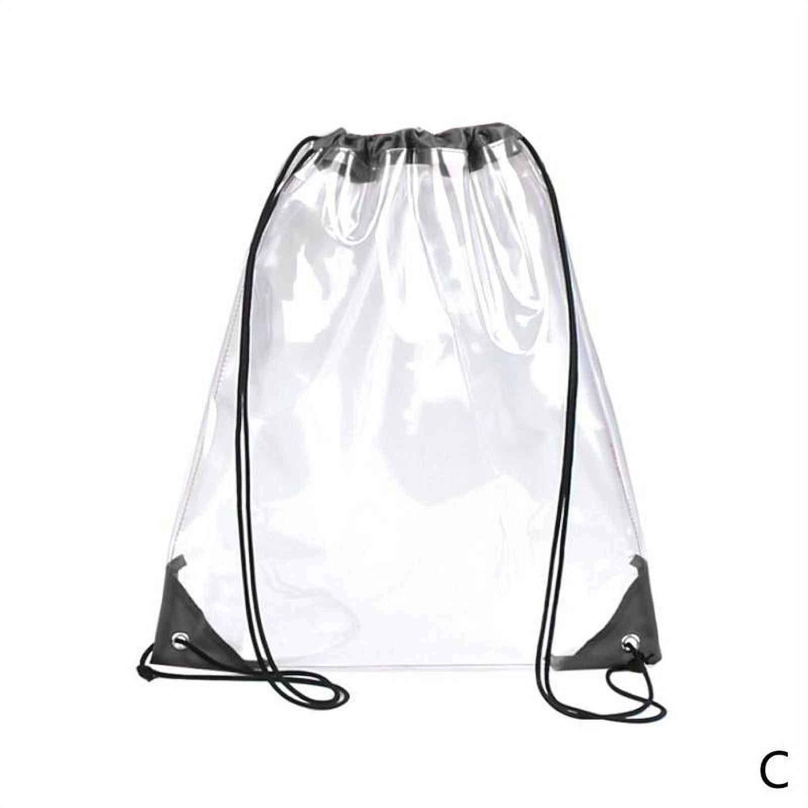 TAICHEUT 20 Pieces 17 x 13 Inch Clear Drawstring Bags Plastic Drawstring  Backpack Waterproof PVC Clear Drawstring Stadium Bag for Home Stadium and  Travel