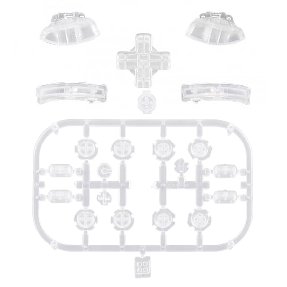 Transparent Clear D-pad ABXY Keys SR SL L R ZR ZL Trigger Buttons Springs, Replacement Full Set Buttons Fix Kits for Nintendo Switch & OLED Joycon (D-pad ONLY Fits for eXtremeRate Joycon D-pad Shell)