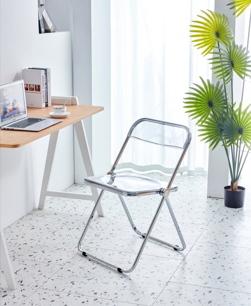 Transparent Computer Chair Transparent Clear Folding Chair PC Plastic, Stackable Chair with Powder ...