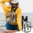 thumbnail image 1 of Transparent Clear Mini Backpack with Multiple Pockets, Stadium Approved, Heavy-Duty for Concerts, Festivals, Sporting Events, Beach, and School Use, 1 of 9