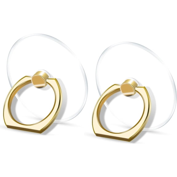 Transparent Clear Phone Ring Grips Holder Kickstand, Gold