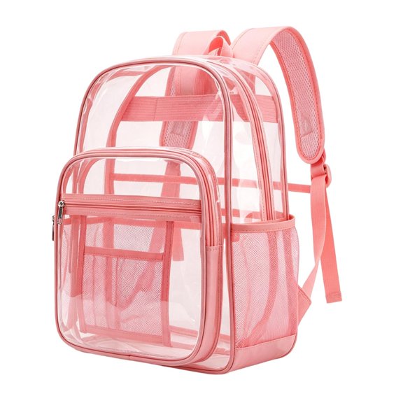 Transparent Clear School Backpack, Clear Bag Tote Bag,Water-Resistant , Shoulder Travel, Reinforced Shoulder Straps