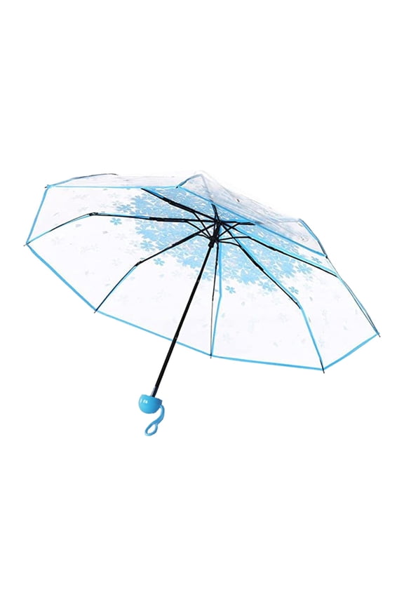 Transparent Clear Umbrella 3 Fold Umbrella,for Toddler Boys and Girl Ages 3-7,Kids Clear Umbrella Pack Transparent Bubble Umbrella with Easy Grip Handle Dome Windproof Stick Umbrellas