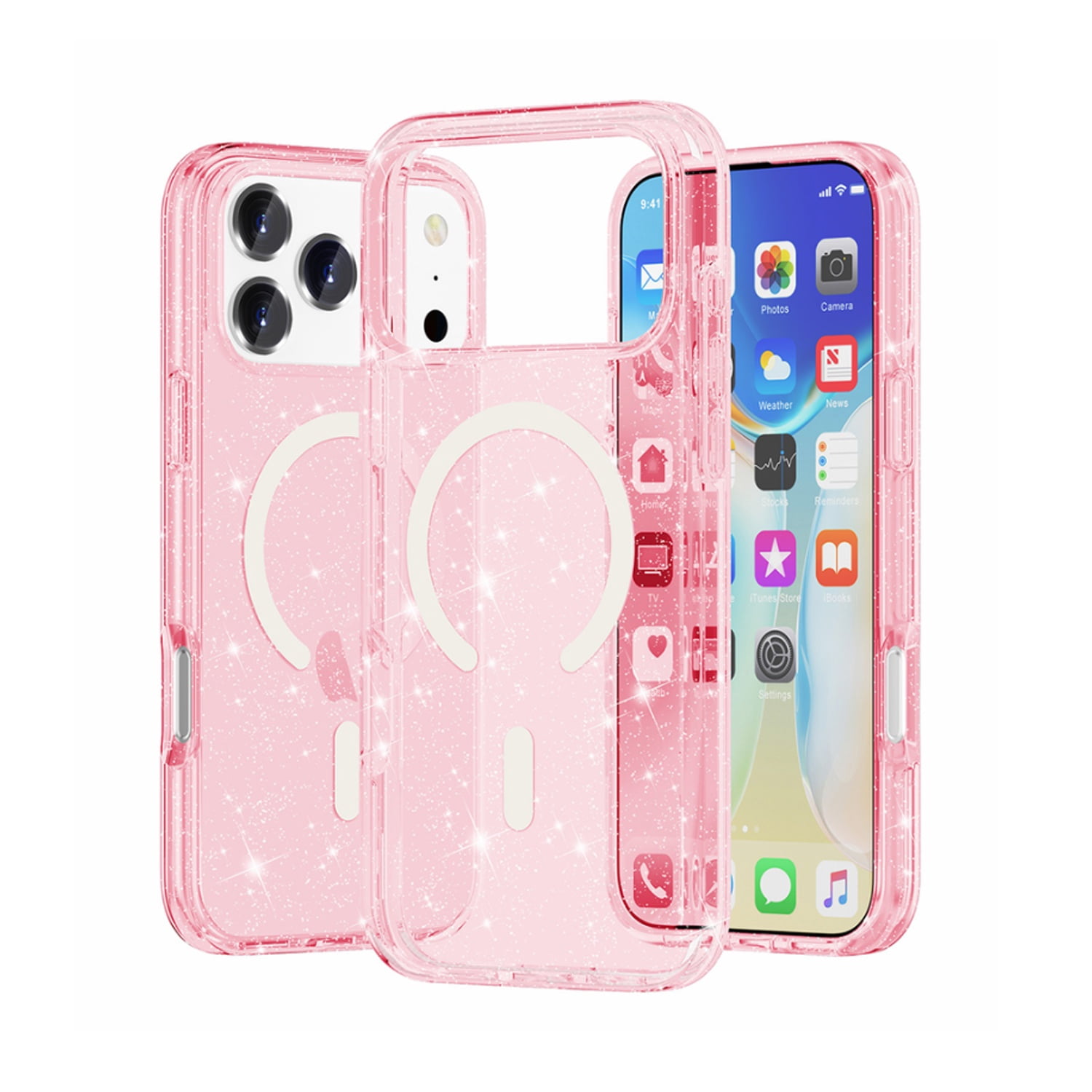 Transparent Color Case with Magsafe for iPhone 17 Pro - Sparkle Pink