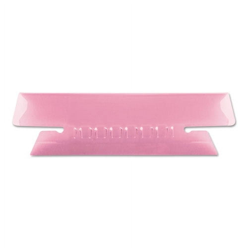Transparent Colored Tabs For Hanging File Folders, 1/3-Cut Tabs, Pink, 3.5" Wide, 25/pack | Bundle of 2 Packs