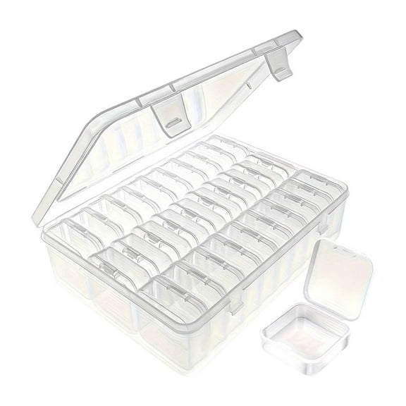 Transparent Compartment Plastic Storage Box Snap on Stackable Small Parts Organizer for Craft Screw Tool Jewelry Accessory