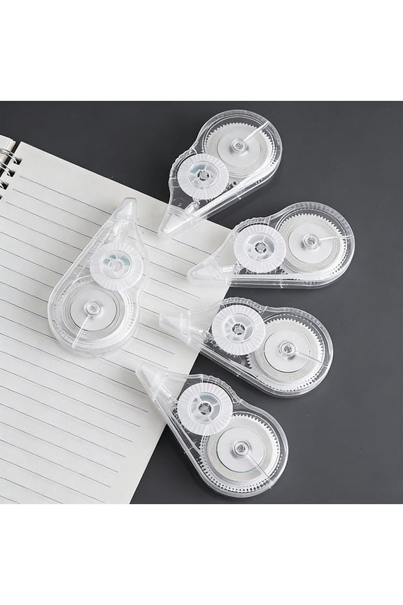 Transparent Correction Tape 9.5x5cm Plastic Dispenser, Instant Dry White Cover-Up for Ink and Pencil, Strong Coverage, Ergonomic Design, 1 Piece
