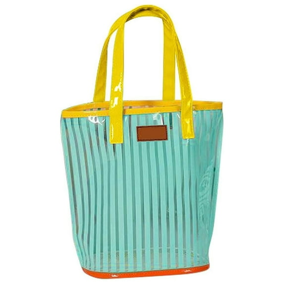 Transparent Cosmetic Tote Bag with Handle Travel Organizer Washable Carry Pouch for Women Beach