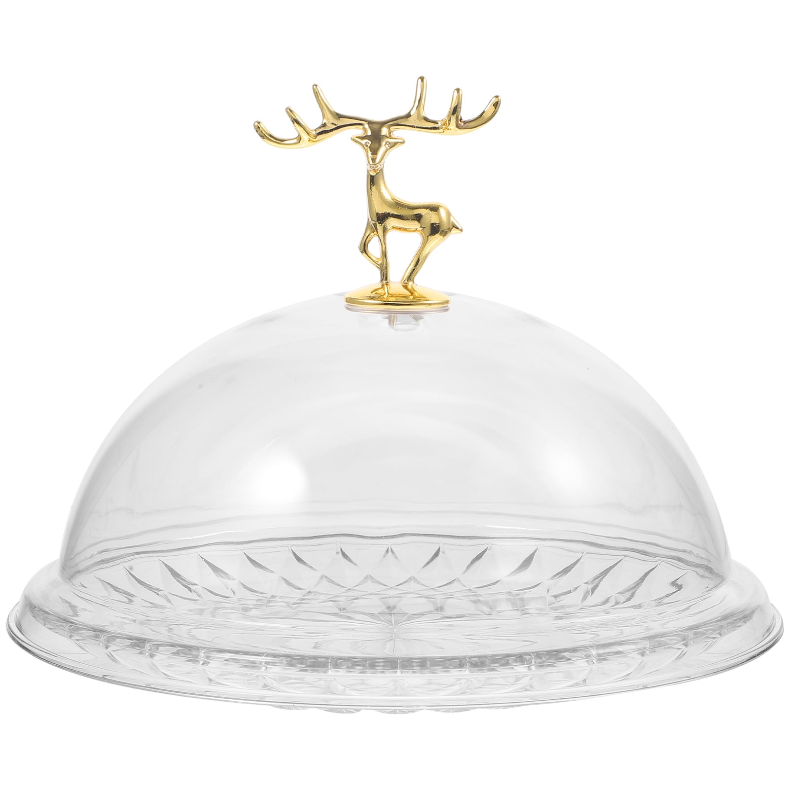 Transparent Cover Cake Pan Holder Bakery Display Tray Clear Stand with