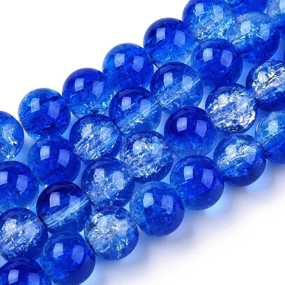 Transparent Baking Painted Glass Beads Strands Imitation Opalite Round Blue 6x5mm Hole: 1.2mm about 147pcs/strand 31.10 inch(79cm)