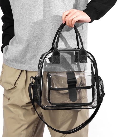 Transparent Crossbody Bag Clear Shoulder Tote Large Capacity Fashion Jelly Bag, Lightweight Versatile Durable Design, for Travel Stadium Work Commuting Use
