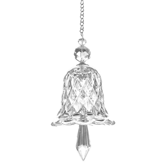 Transparent Crystal Bell Ornaments Suncatchers Rainbow Maker, Set of 2 Glass Wind Chimes Pendants Home Decor