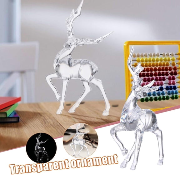 Transparent Crystal Deer Ornaments Figurine Statue for Daily for Birthday for Present for Christmas
