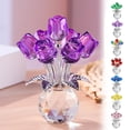 thumbnail image 1 of Transparent Crystal Rose Decorative Ornament, Ideal Valentines Day or Birthday Gift for Loved Ones, Tabletop, Bedroom, Living Room, Home Decor Accent, HAODEJW, Blue, 1 of 8