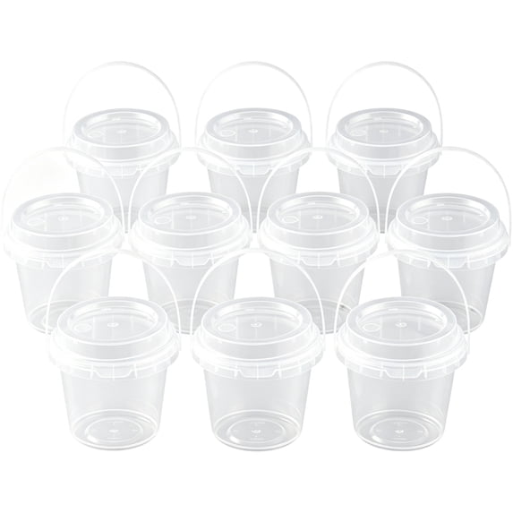 Transparent Cups With Lids Handles Reusable Plastic Tumbler For Cold Drinks Fruit Storage Party Supplies,White1-500Ml