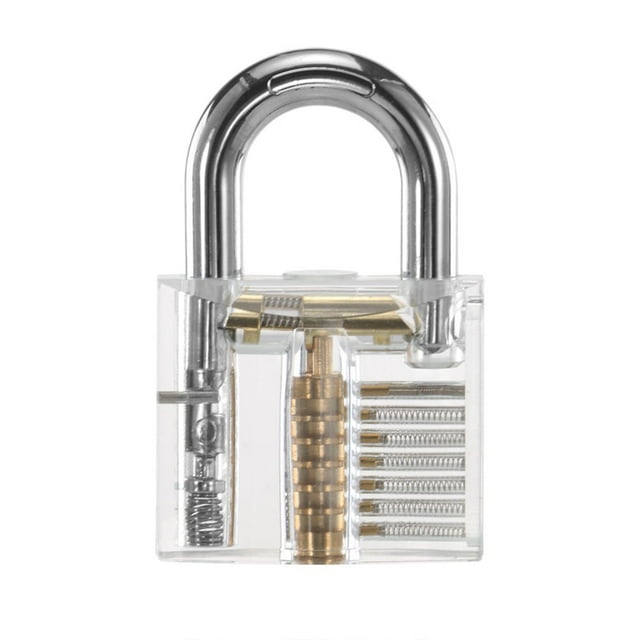 Transparent Cutaway Practice Padlock Lock Key Removing Hooks Lock Set