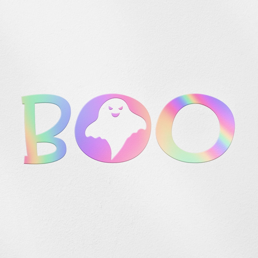 Transparent Decal Stickers Of Boo Ghost (Hologram) Premium Waterproof ...