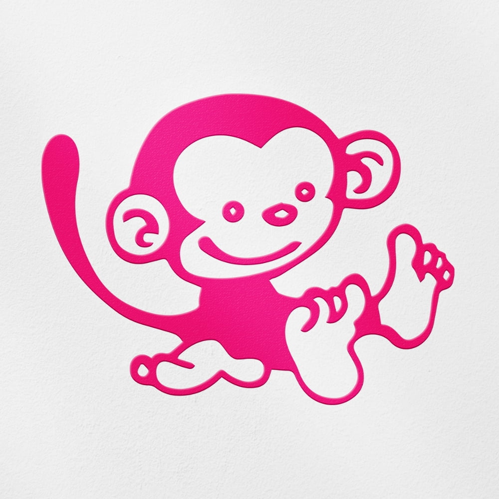 Pink Monkey Computer Transparent Decal Stickers Of Funny Monkey (Pink) Premium Waterproof ...