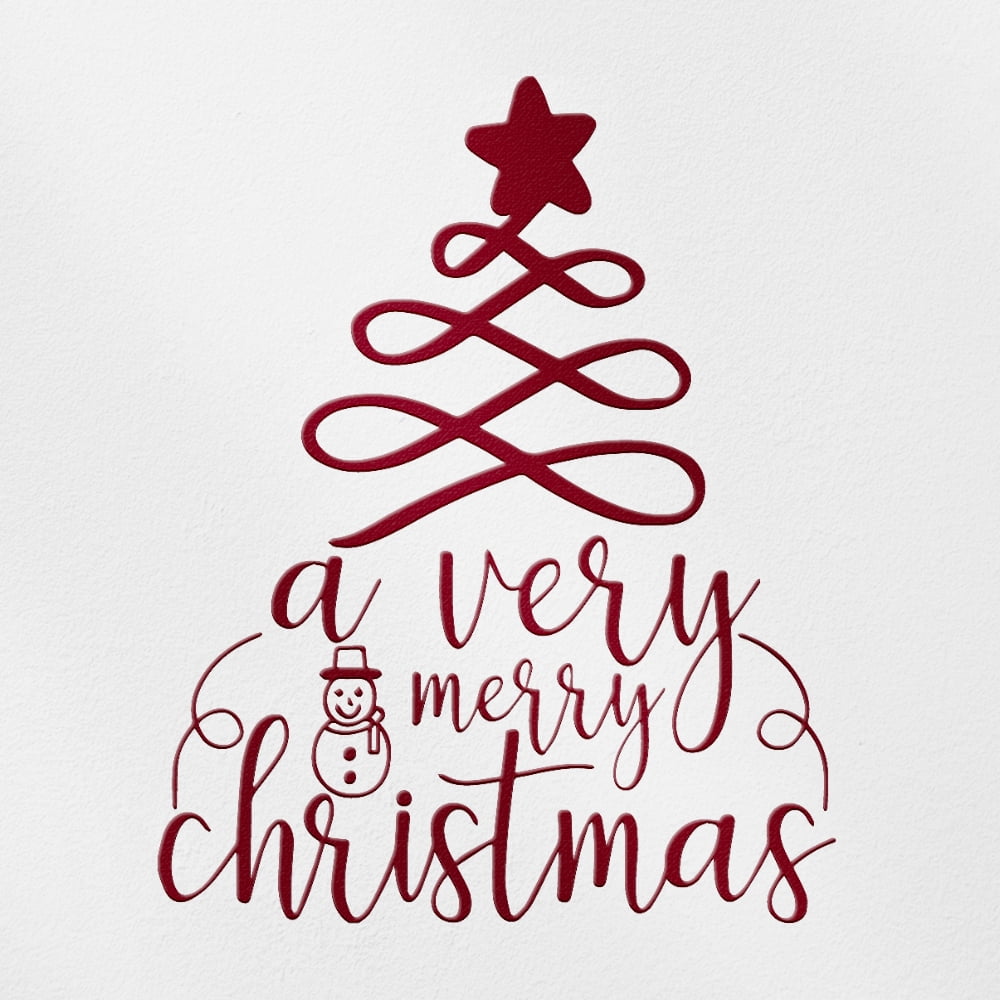 Transparent Decal Stickers Of A Very Merry Christmas (Burgundy) Premium ...
