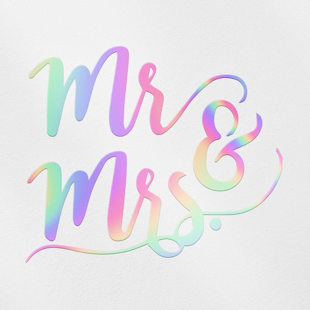Transparent Decal Stickers Of Mr And Mrs 3 (Hologram) Premium ...