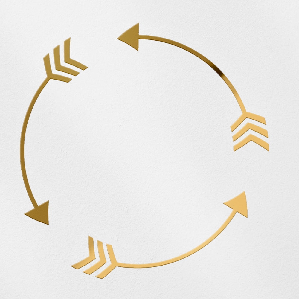 Transparent Decal Stickers Of Arrows Frames (Metallic Gold) Premium ...