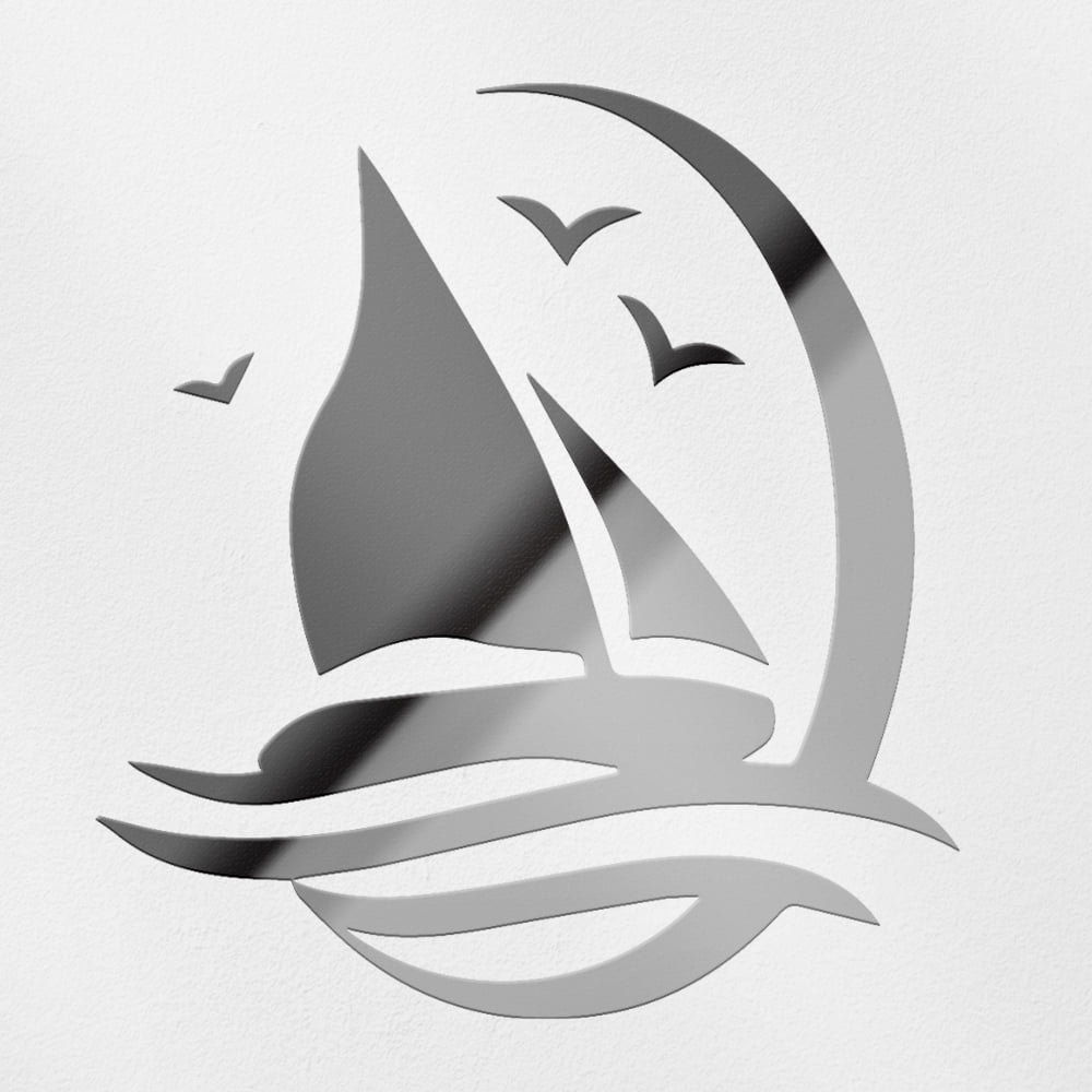 Transparent Decal Stickers Of Boat (Metallic Silver) Premium Waterproof ...