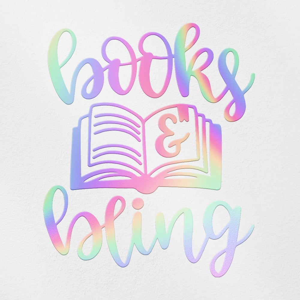 Transparent Decal Stickers Of Books And Bling (Hologram) Premium ...