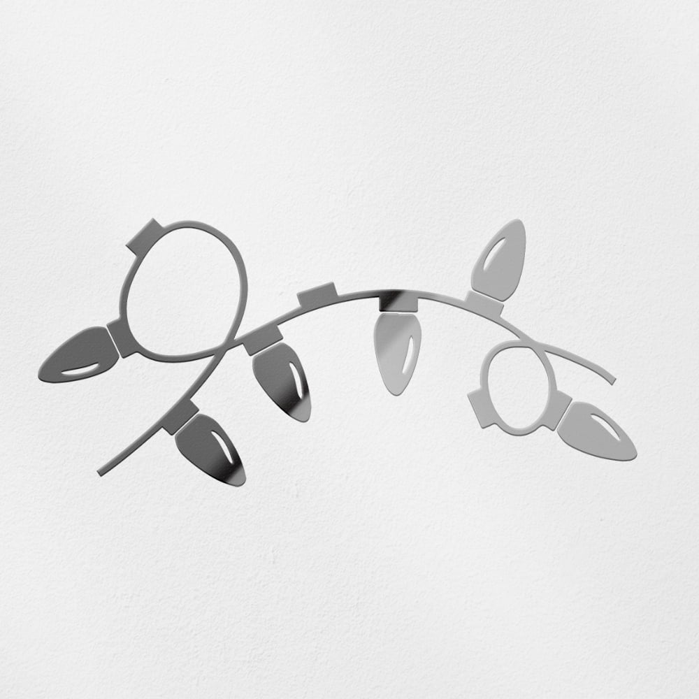 Transparent Decal Stickers Of Christmas Lights (Metallic Silver ...