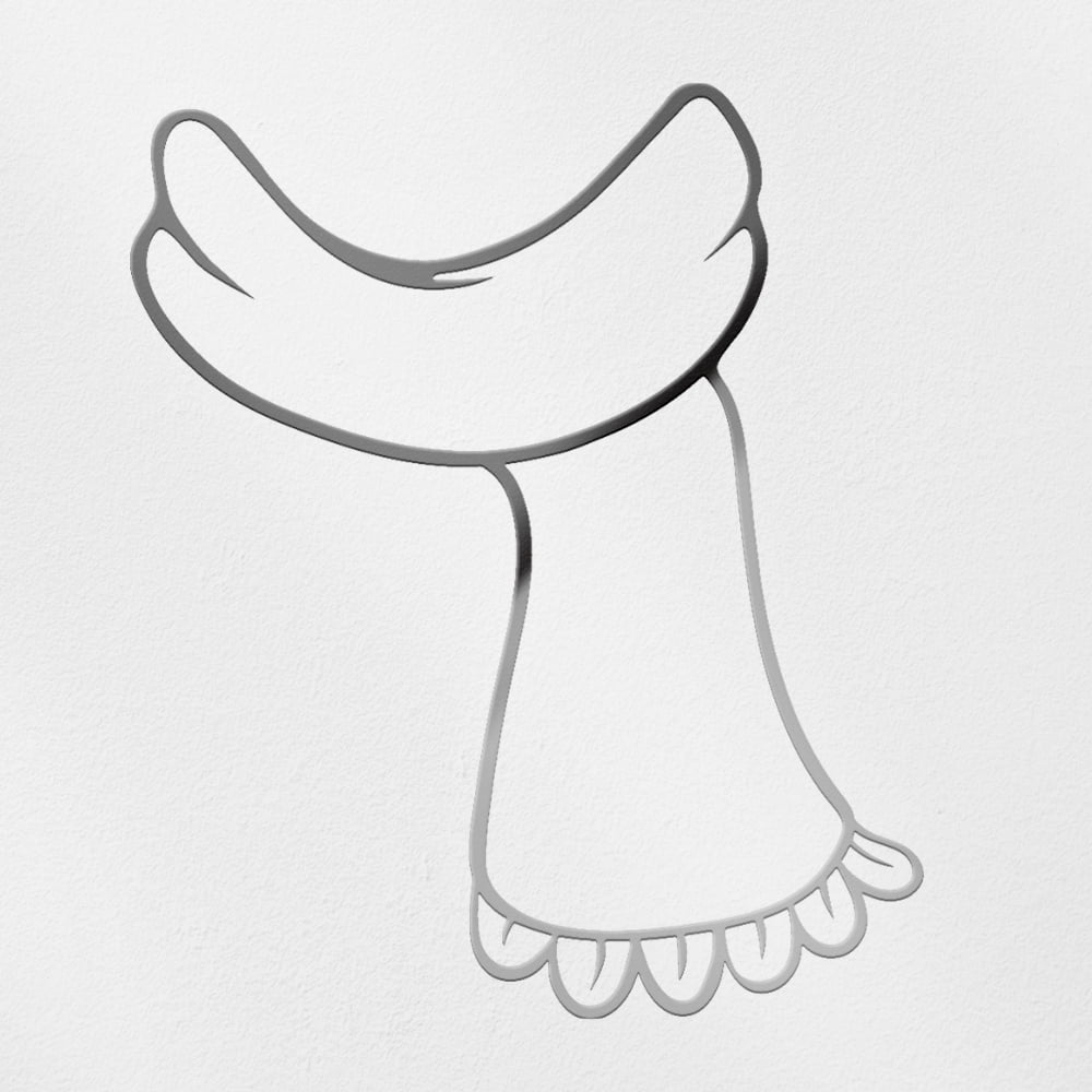 Transparent Decal Stickers Of Christmas Scarf (Metallic Silver) Premium ...